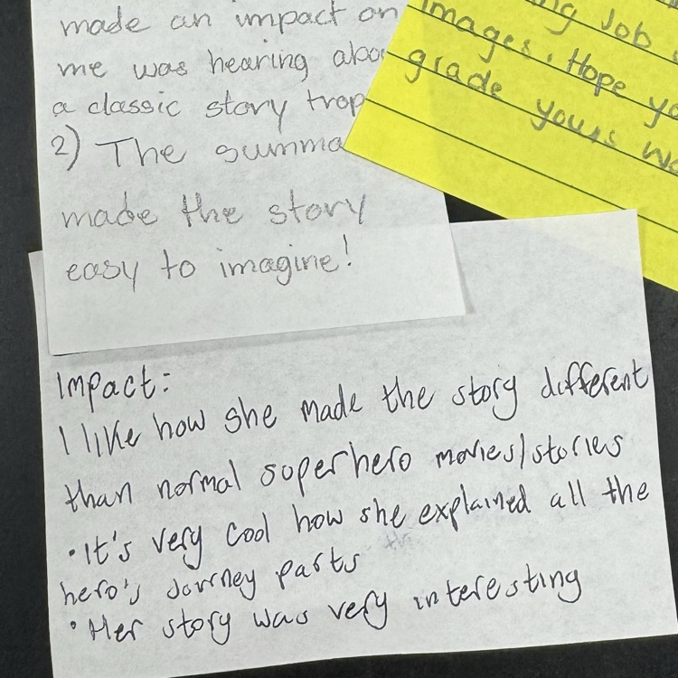 student presenting narrative
