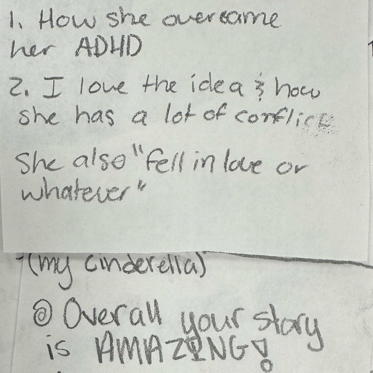 student presenting narrative