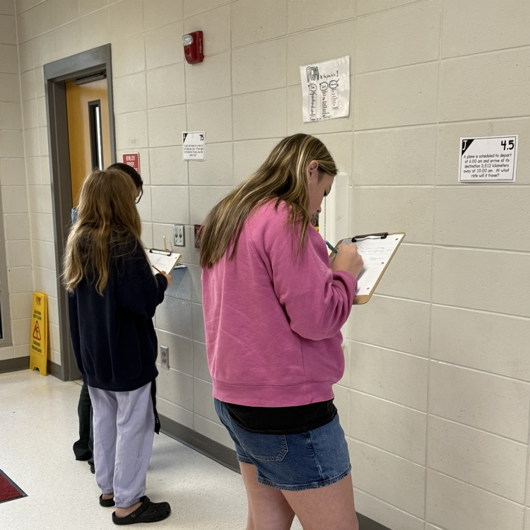 kids working on task cards