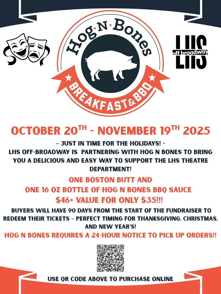 Hog N Bones fundraiser with QR code for ordering
