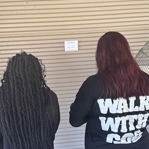 students working on math outside