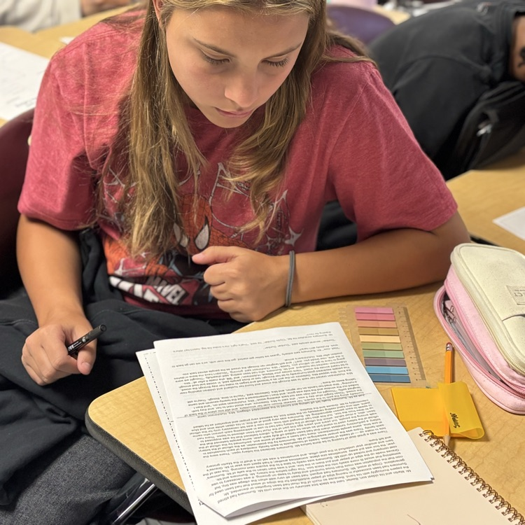 students analyzing text