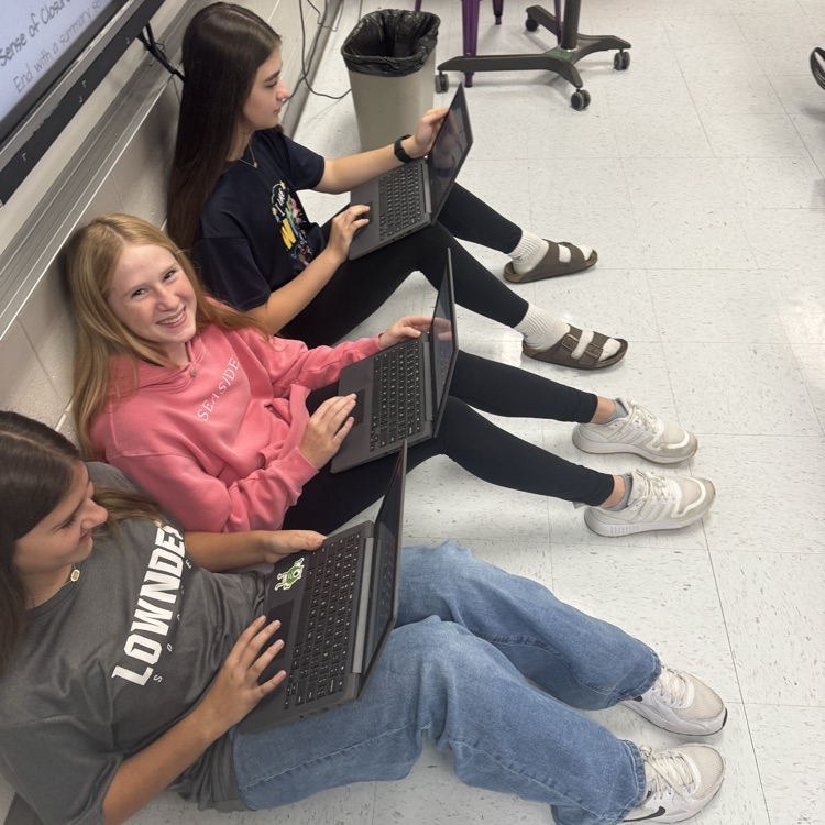 students working on projects