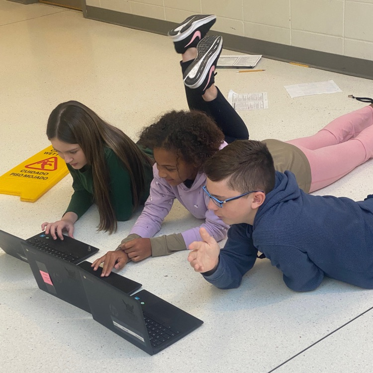 students recording podcasts