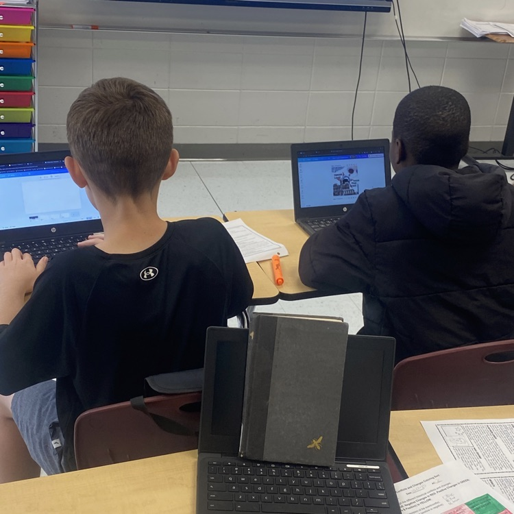 students recording podcasts