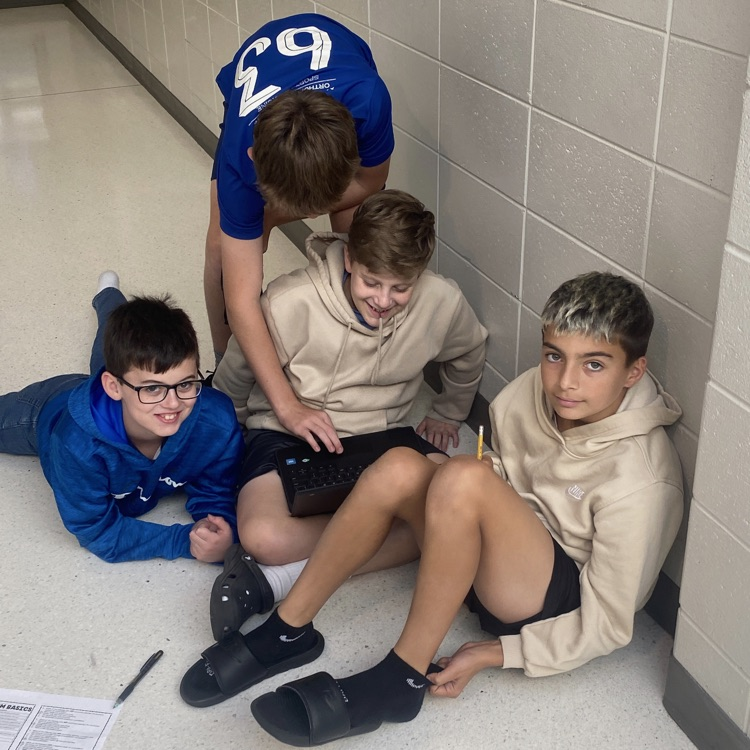 students recording podcasts