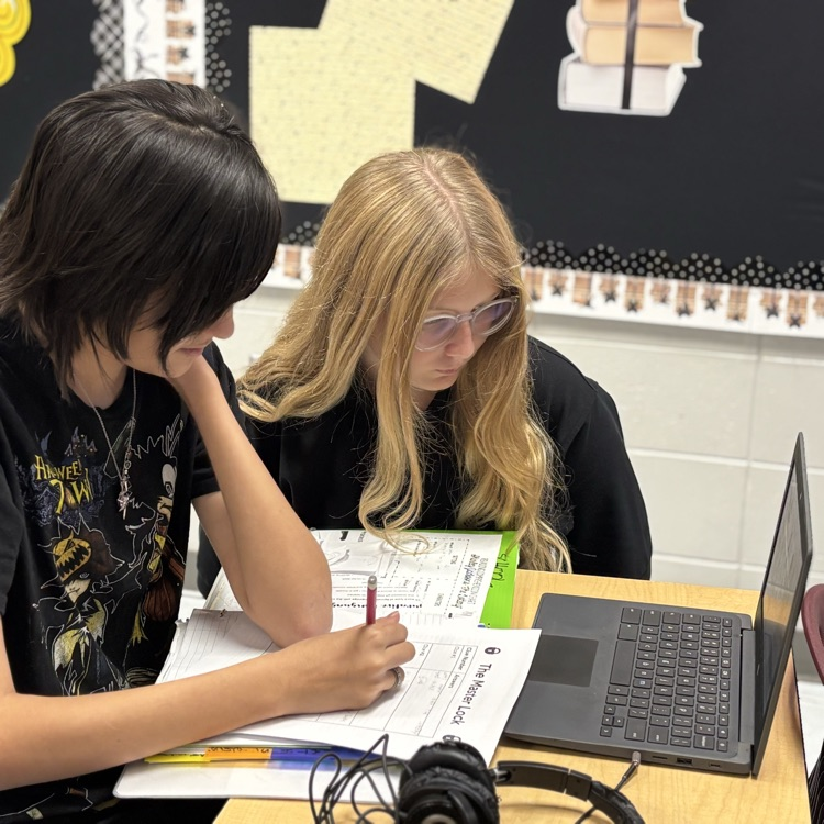 student working on escape room