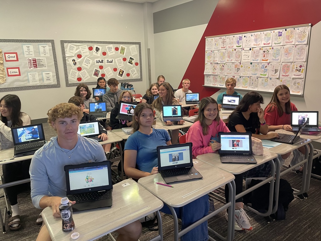 Students showing their work