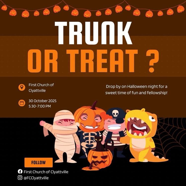 Thank you First Church of Clyattville for inviting CES students and families to a night of safe fall activities and treats:) 