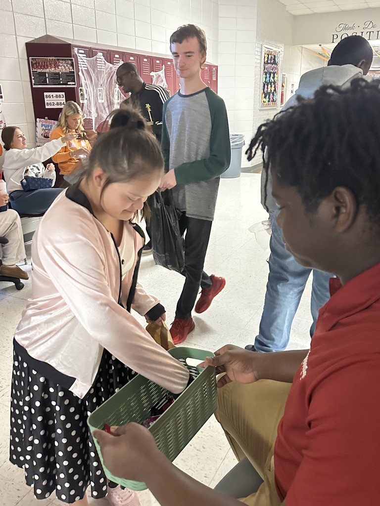 Students trick or treating