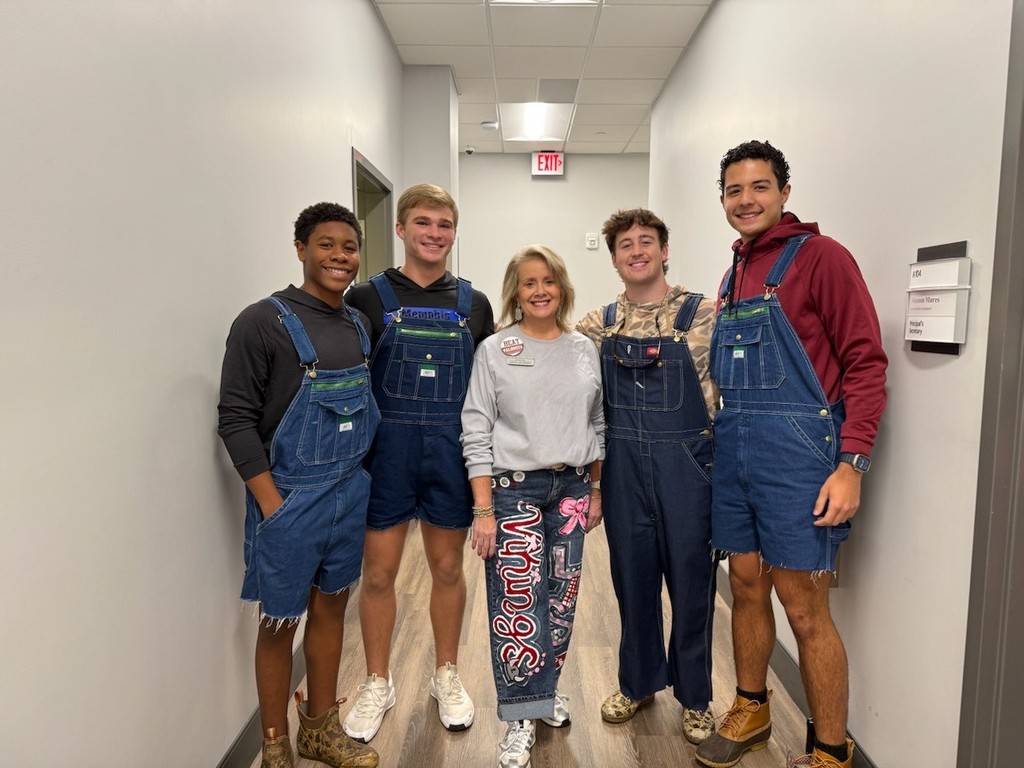 Some of the Concrete Crazies in overalls with Principal Pearson