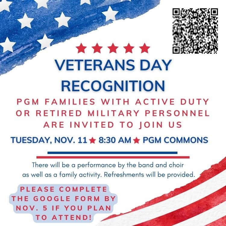 Veterans Day recognition flyer 