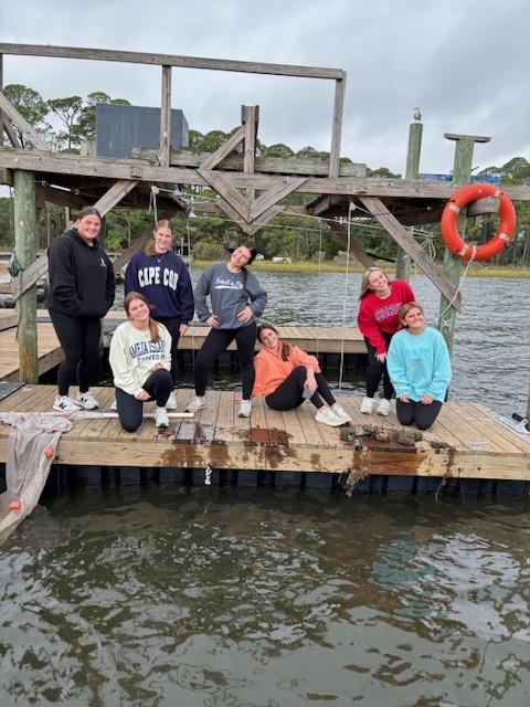 Students on the dock