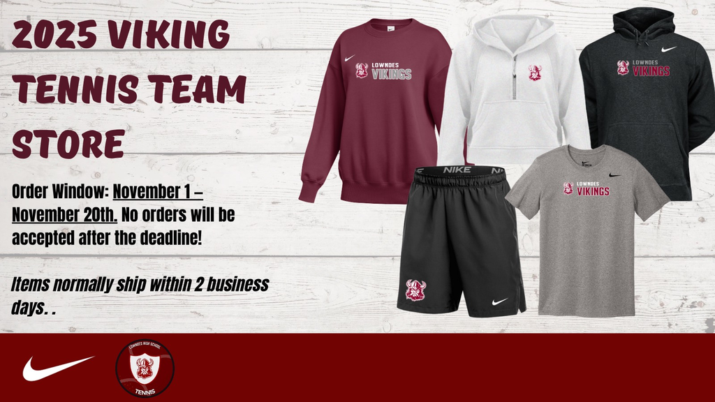 2025 Viking Tennis Team Store