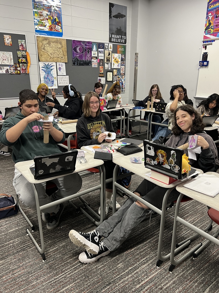 Students working on hammers