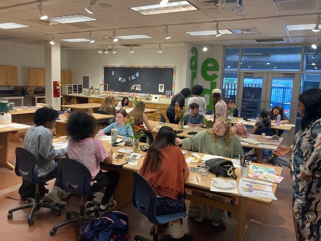 Students participating in workshop