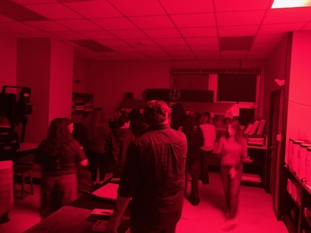 Students in darkroom