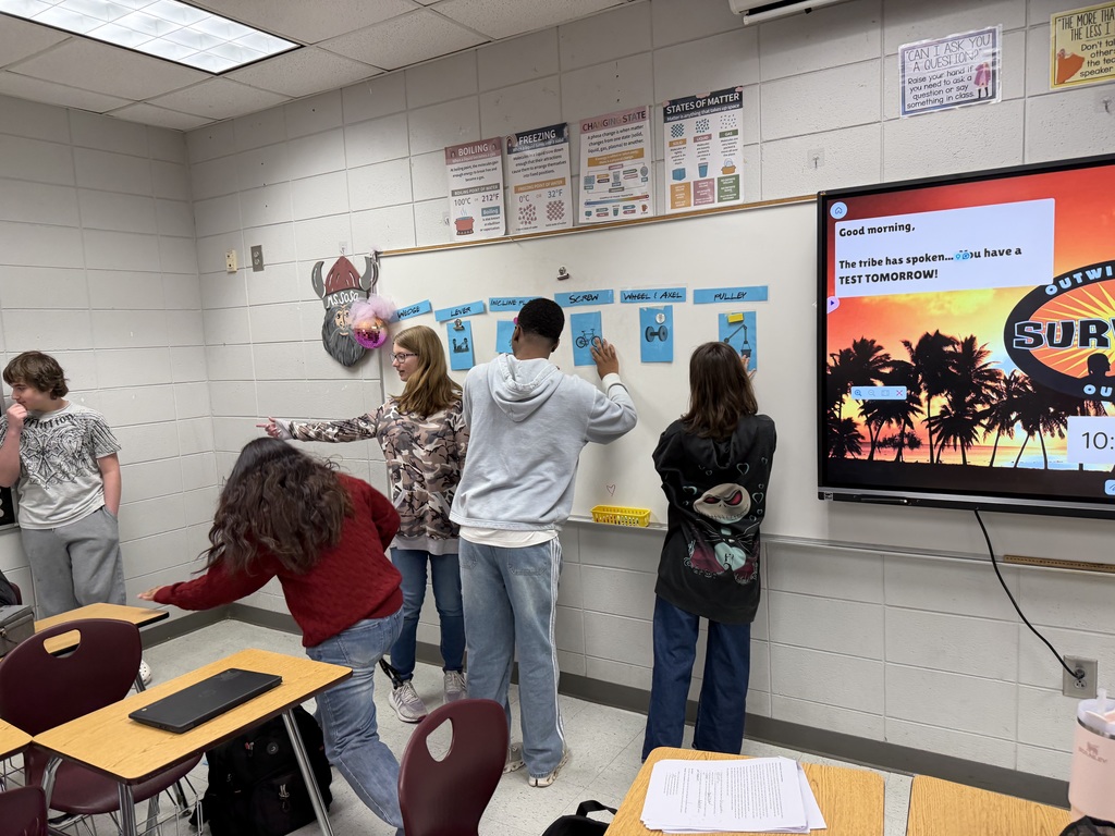 Students working on challenges