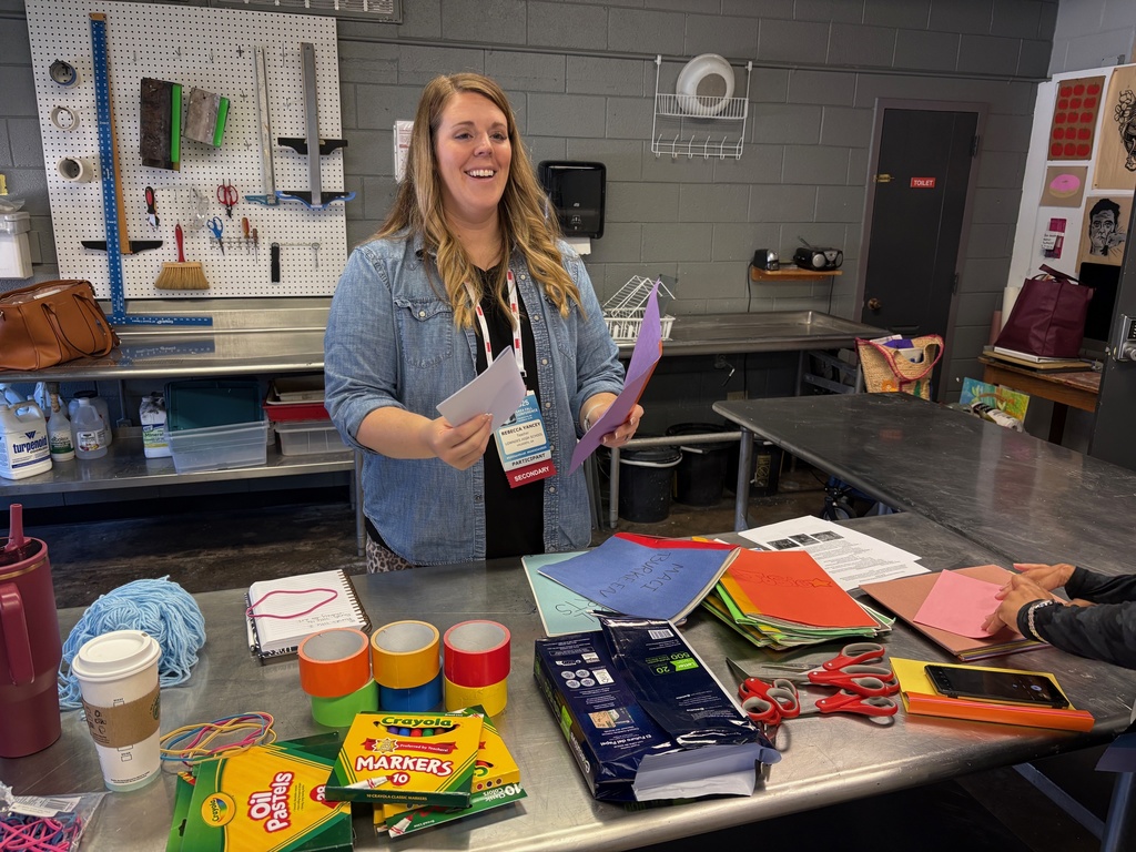 Mrs. Yancey presenting at a conference for Art teachers