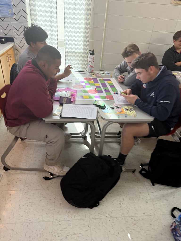 Students playing Creditland game