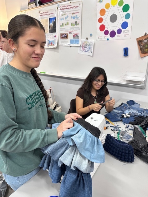 Students sewing