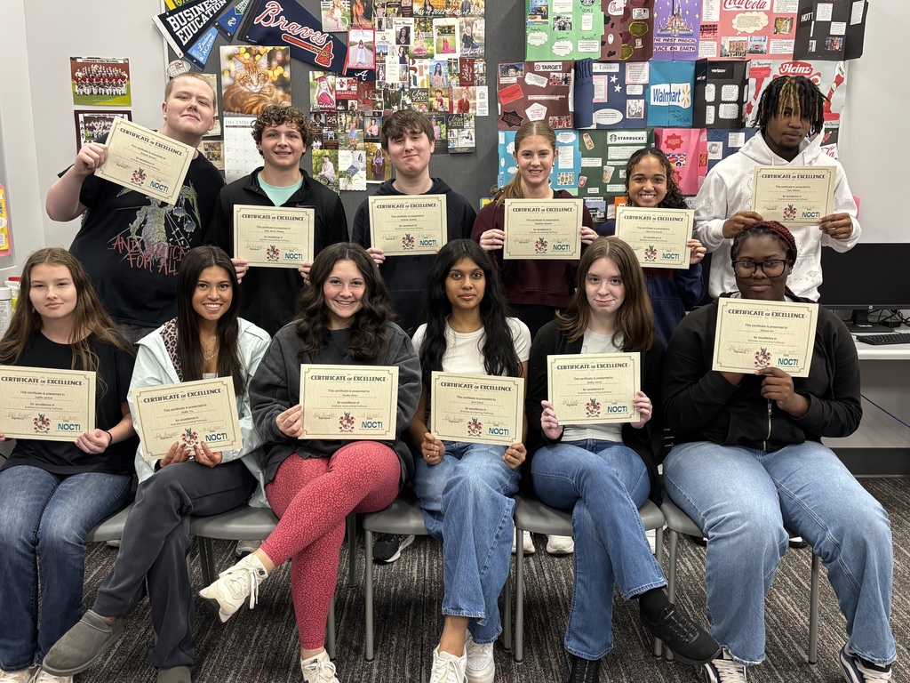 Accounting students with their End of Pathway certificates