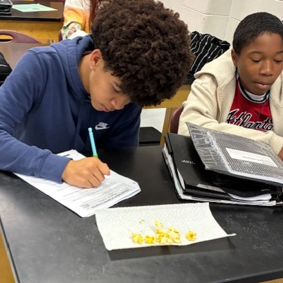 students doing experiment