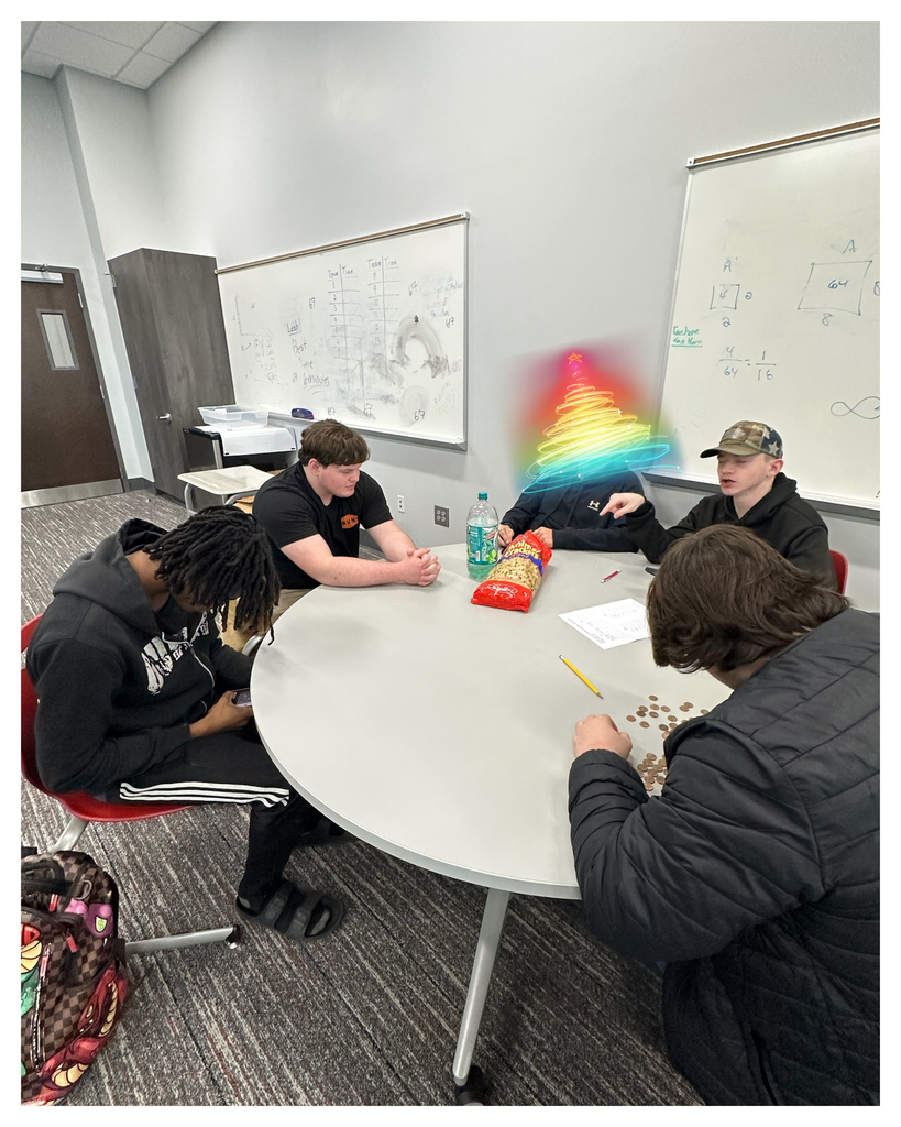 Students working together to gather data for a statistics project