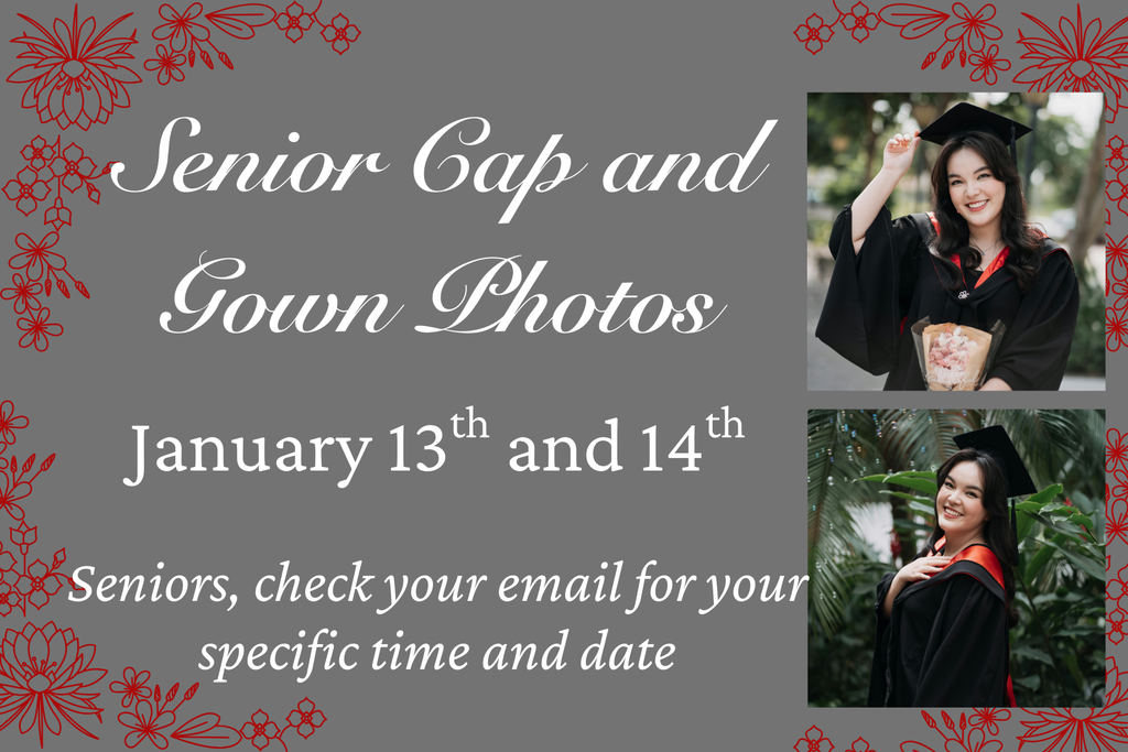 Senior Cap and Gown Photos Jan 13-14