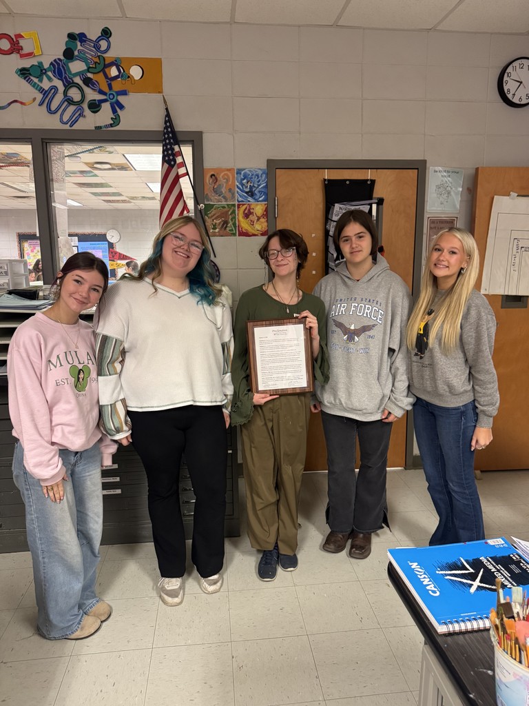 Five students with proclamation