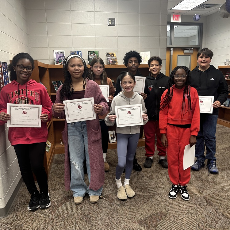 6th grade students of the month 