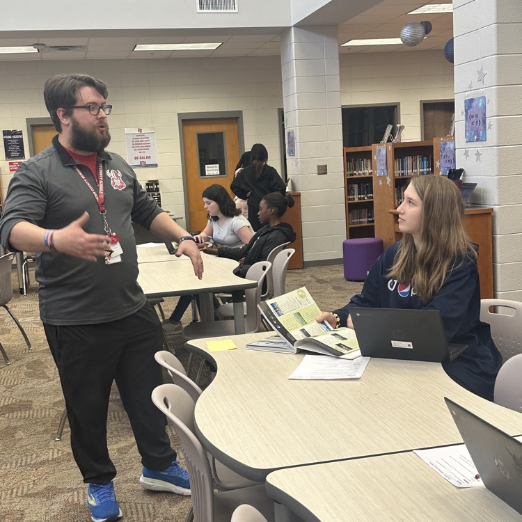 students researching