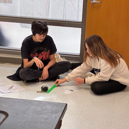 student completing lab