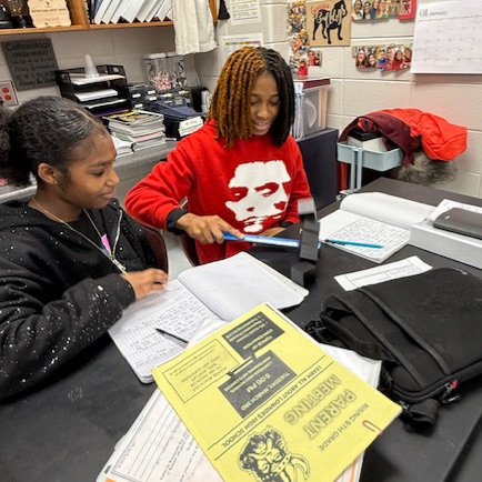 students doing lab activity