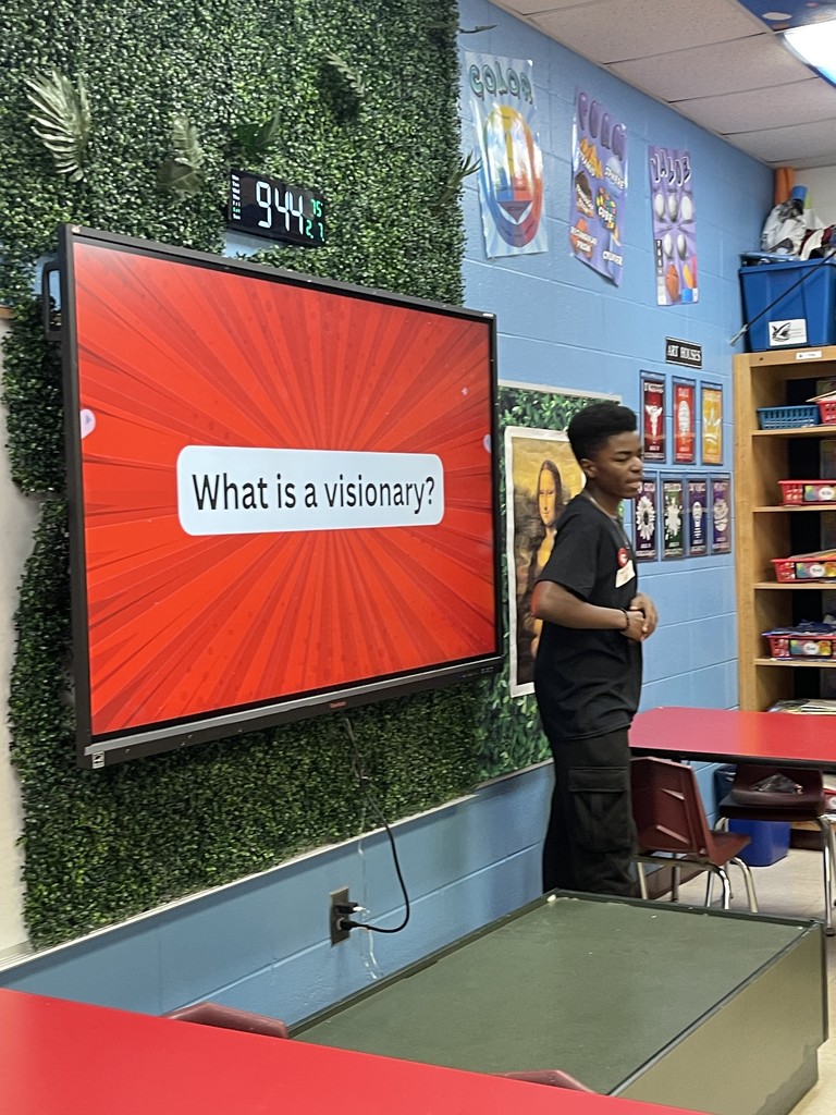 Student giving a presentation