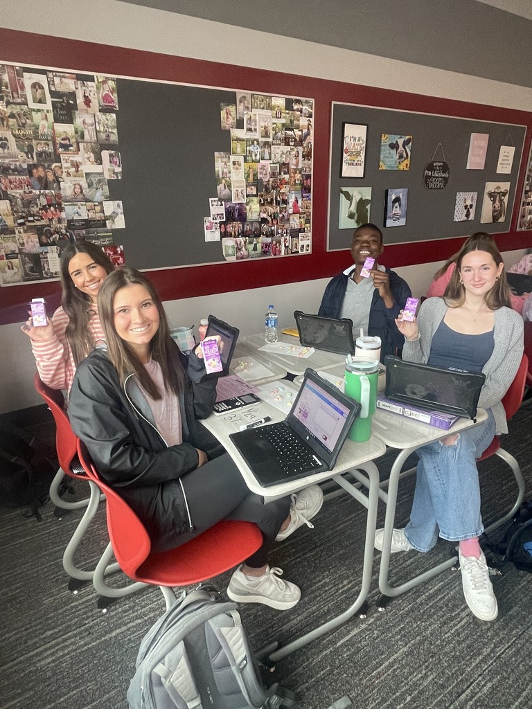 Students using candy hearts for data