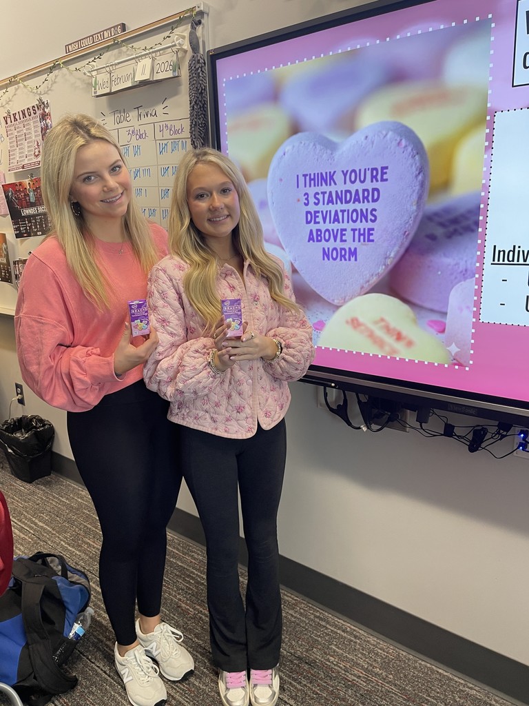 Students with candy hearts