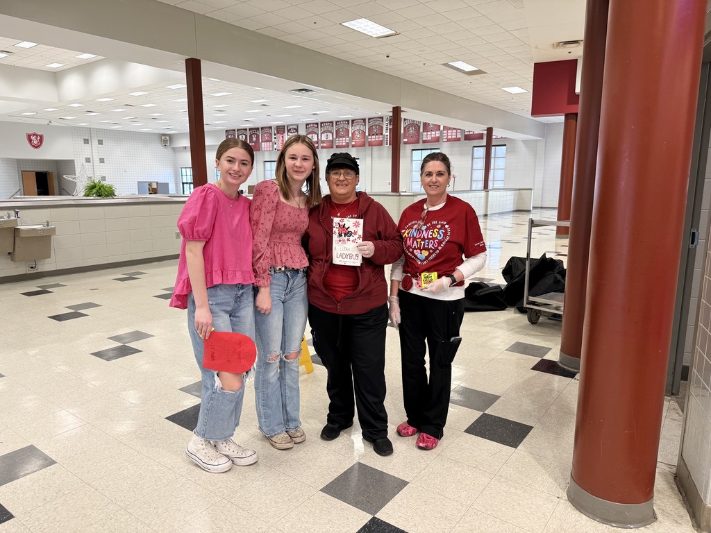 Delivering Valentines to the cafeteria staff