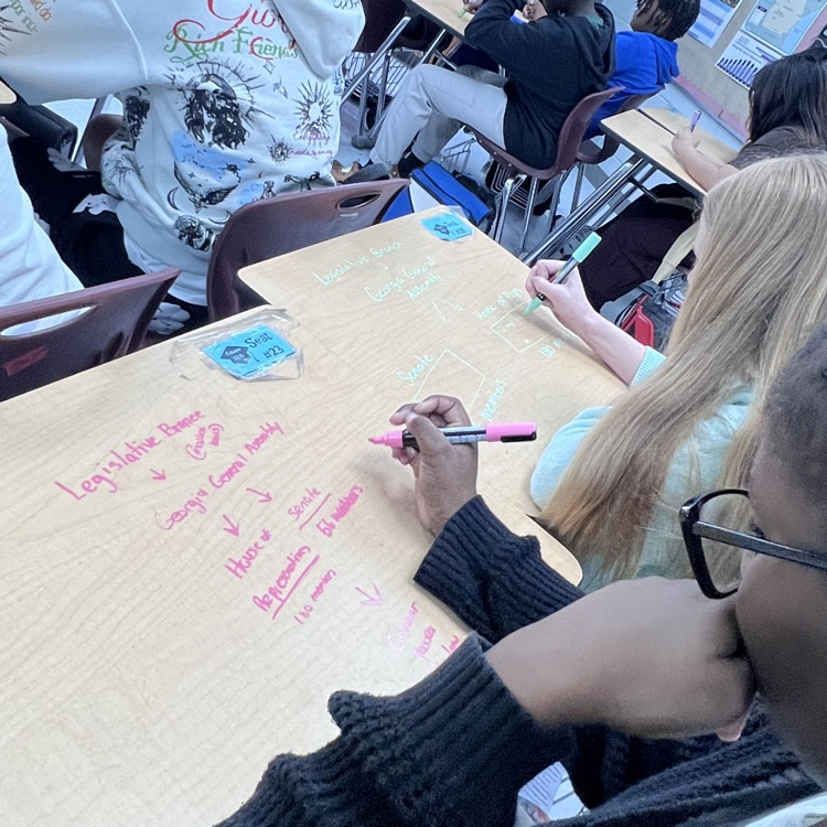 students doing chalk talk activity