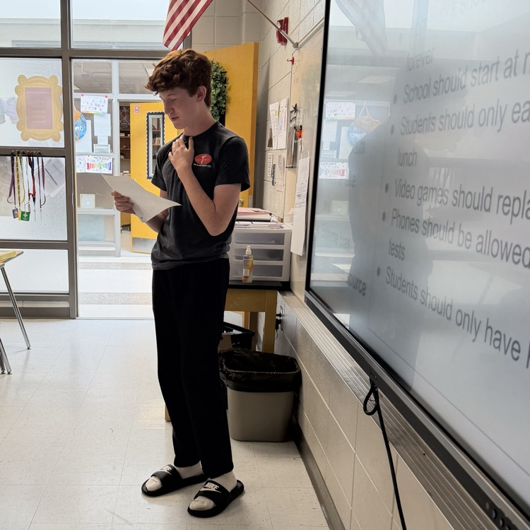 student reading argument 