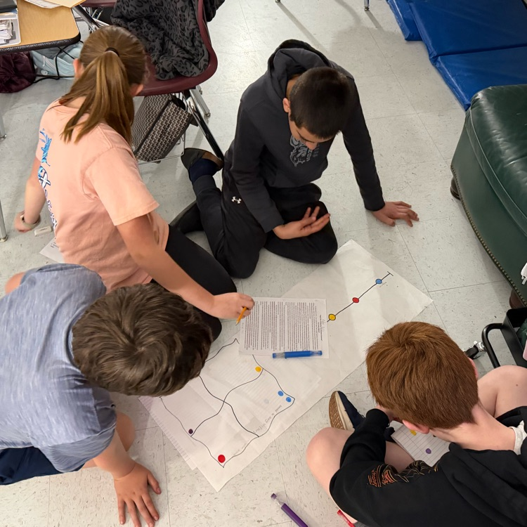 students working on research for podcast 