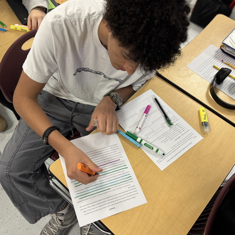 students analyzing writing 
