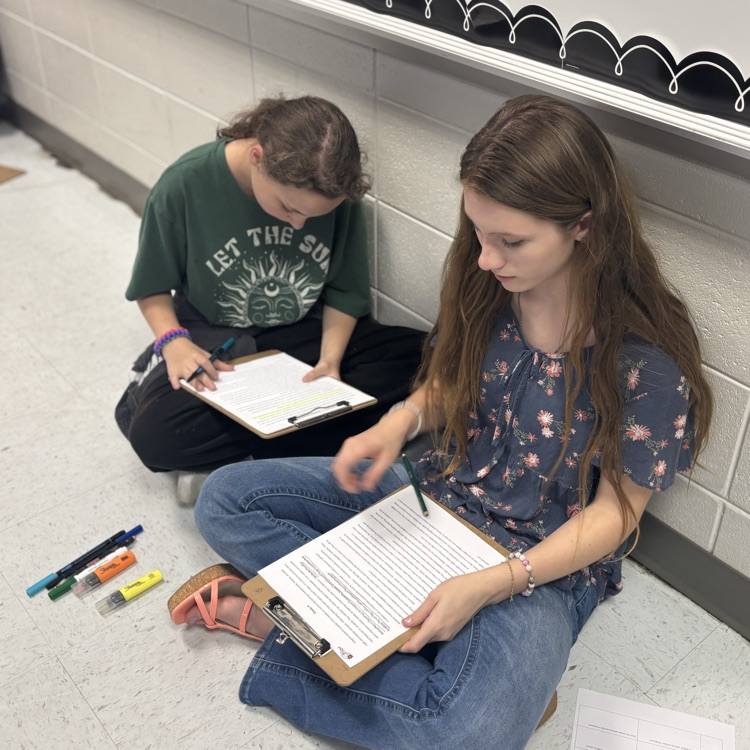 students analyzing writing 