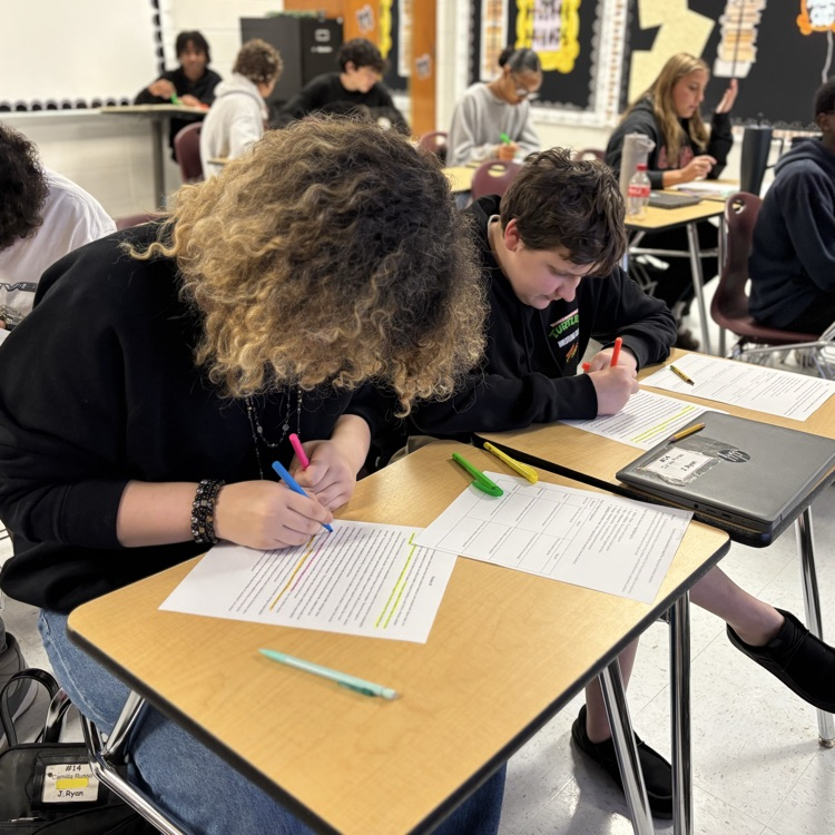 students analyzing writing 