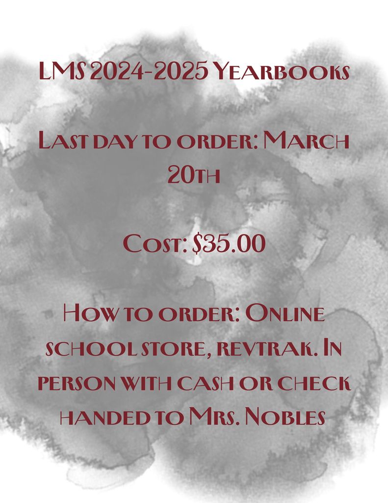 Last day to order district yearbooks is March 20th