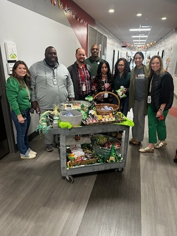 Admin with Foreign Language and  ELA teachers and the Whoop Whoop Wagon