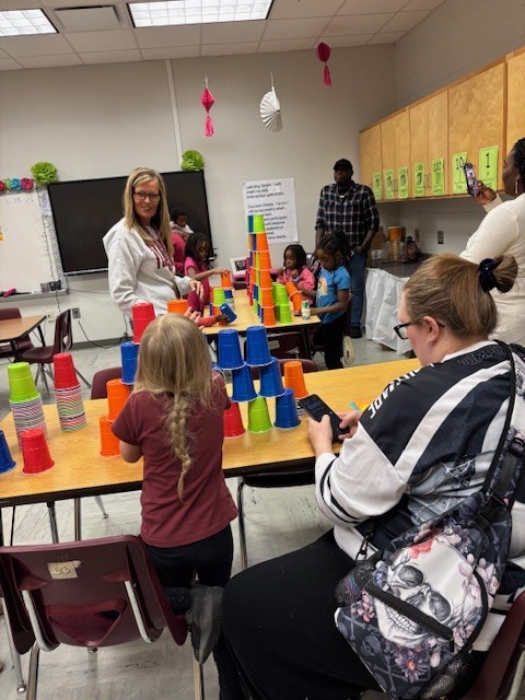 Students and families at STREAM night