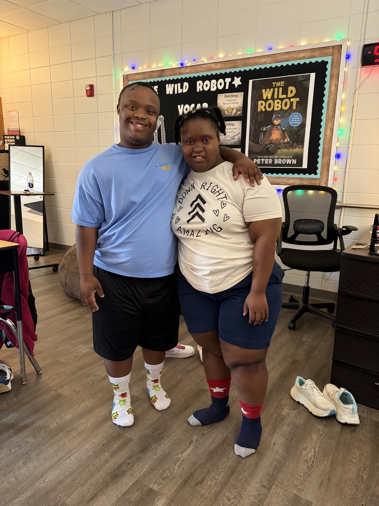 Two students rocking their socks