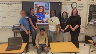Ms. Stack with students