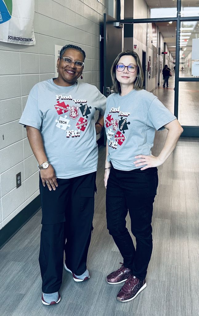 Teachers dressed to advertise pathways offered at LHS